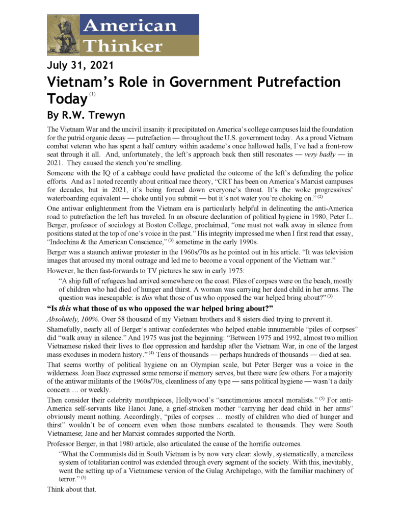 Vietnam's Role in Government Putrefaction Today